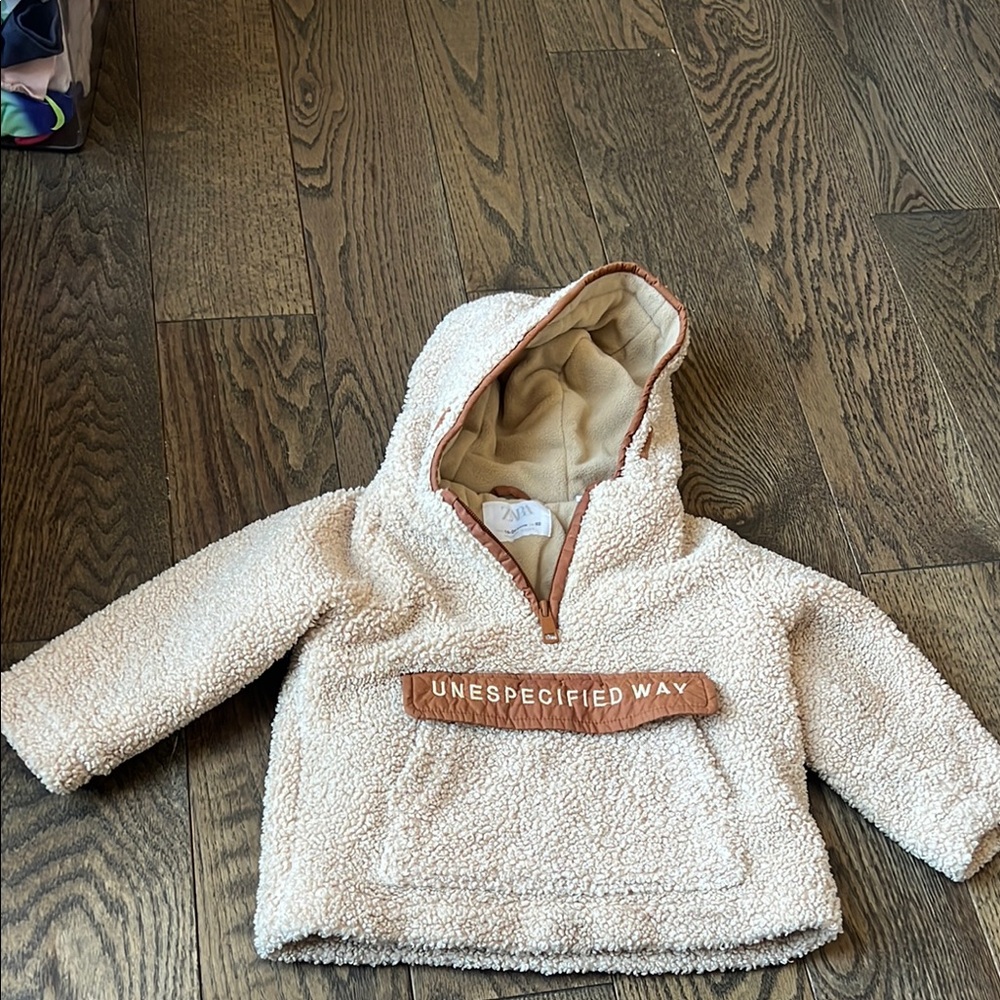Zara Kids Cream Sherpa Jacket 18-24 months baby unisex EUC